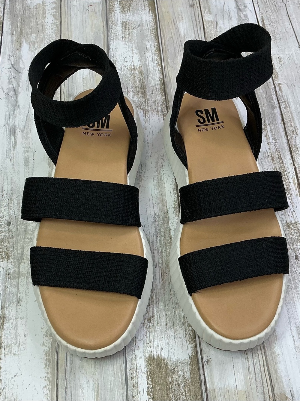Steve Madden Black Strappy Platform Sandals